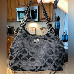 Coach Black Madison Maggie Large Hobo Bag